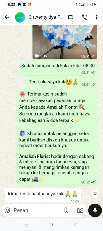 Testimonial krans bunga BANGKA SELATAN