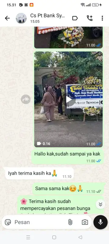 Testimonial Papan Bunga BANGKA SELATAN