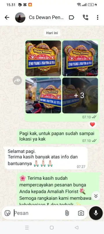 Testimonial papan bunga BANGKA SELATAN